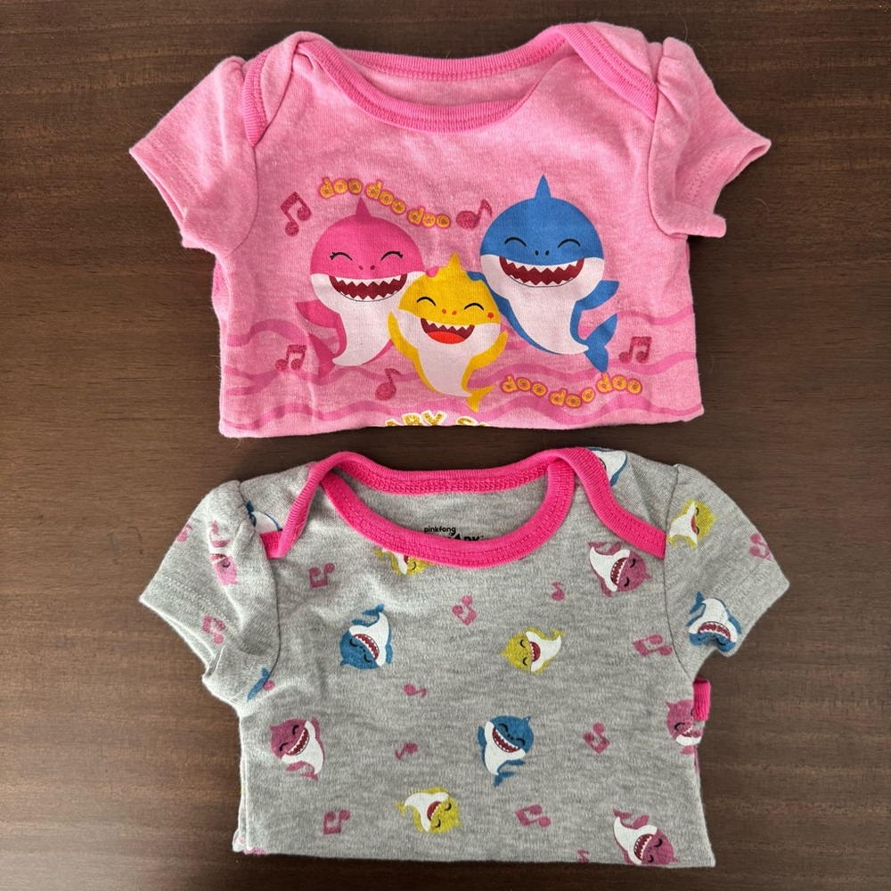Baby Shark Pink and Gray Onesies